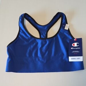 Champion Royal Blue Racerback Sports Bra with Black Trim Size Large